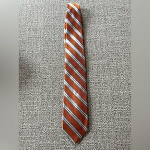 Brooks Brothers Vibrant Orange and Blue Striped Tie